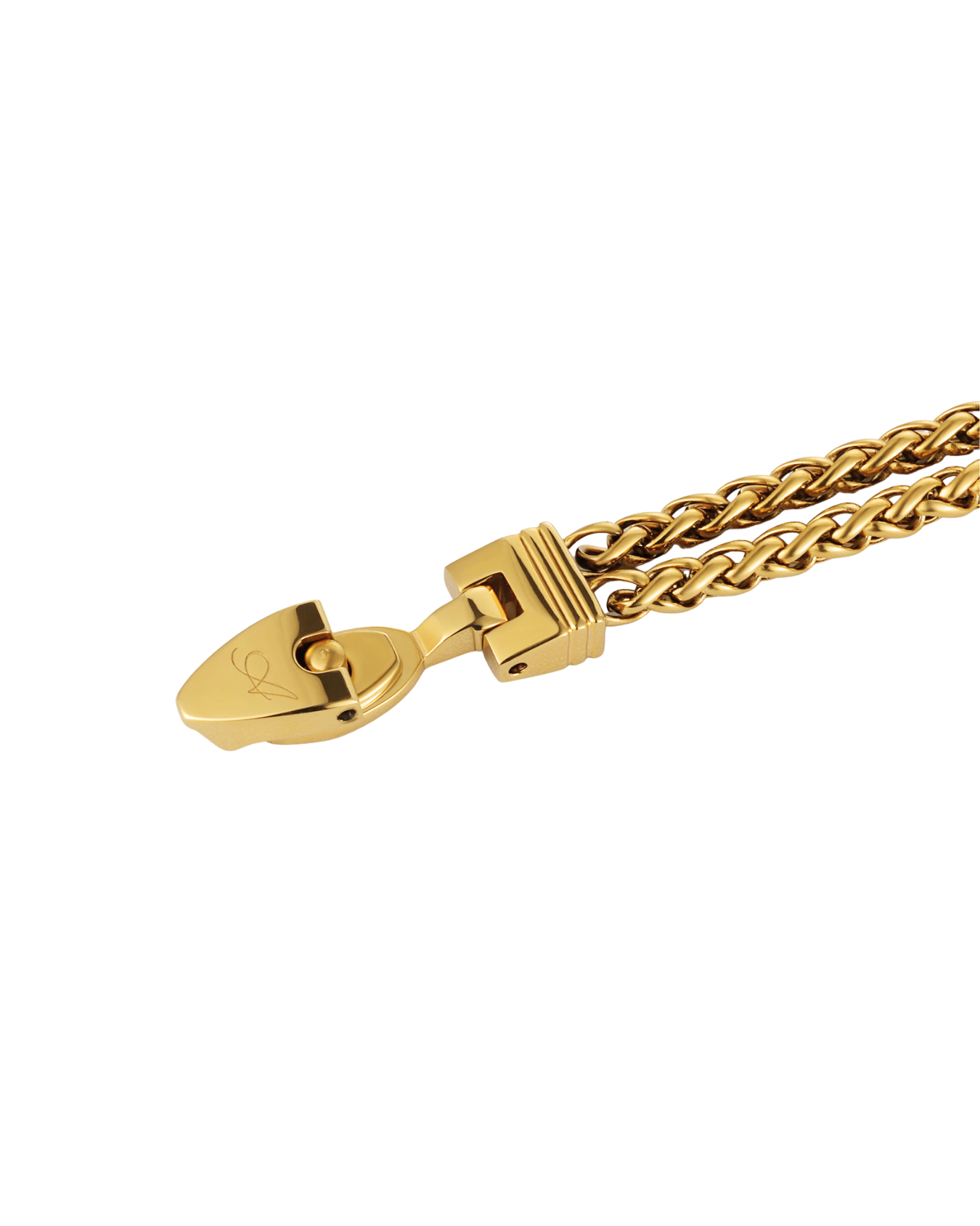 Gold chain with Archive24's signature buckle on a white background