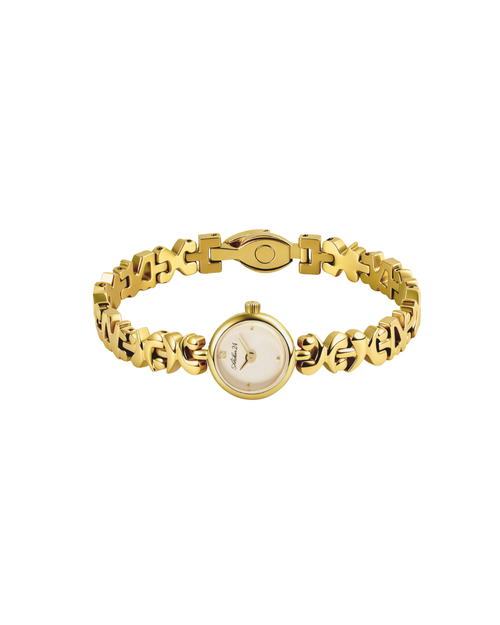 Archive24's XXIV gold bracelet watch on white background